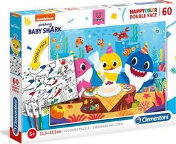  Clementoni Puzzle 60 HappyColor dwustronne Baby Shark