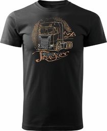 Topslang Koszulka z ciężarówką Scania dla kierowcy Tira męska czarna REGULAR XL