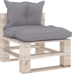  vidaXL Sofa środkowa z palet z poduszkami drewno sosnowe VidaXL