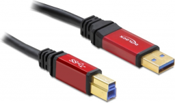 Kabel USB Delock USB-A - USB-B 5 m Czerwony Czarny (82759)
