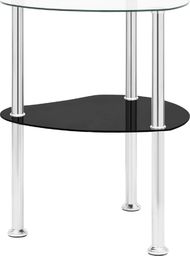  vidaXL 2-poziomowy stolik 38x38x50cm przezroczyste czarne szkło VidaXL