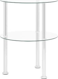  vidaXL 2-poziomowy stolik 38cm przezroczyste szkło hartowane VidaXL