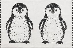  Beliani Dywan dziecięcy motyw pingwina 60 x 90 cm czarno-biały HAJDARABAD