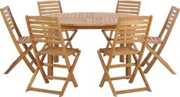  Beliani Zestaw ogrodowy drewniany stół i 6 krzeseł TOLVE