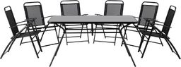  Beliani Zestaw ogrodowy stół i 6 krzeseł czarny LIVO