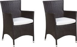  Beliani Zestaw 2 krzeseł ogrodowych rattanowych brązowy ITALY
