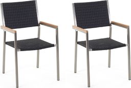  Beliani Zestaw 2 krzeseł ogrodowych rattanowy czarny GROSSETO