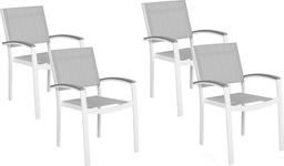  Beliani Zestaw 4 krzeseł ogrodowych szary PERETA