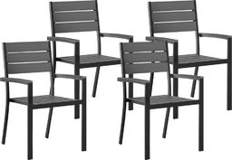  Beliani Zestaw 4 krzeseł ogrodowych szary PRATO