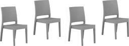  Beliani Zestaw 4 krzeseł ogrodowych jasnoszarych FOSSANO