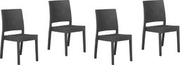  Beliani Zestaw 4 krzeseł ogrodowych szarych FOSSANO