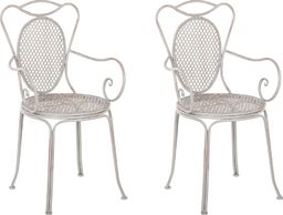  Beliani Zestaw 2 krzeseł ogrodowych metalowy szary CILENTO