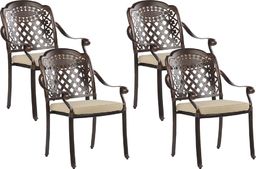  Beliani Zestaw 4 krzeseł ogrodowych brązowy MANFRIA