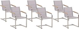  Beliani Zestaw 6 krzeseł ogrodowych beżowy COSOLETO (209143)
