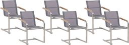  Beliani Zestaw 6 krzeseł ogrodowych szary COSOLETO (209156)