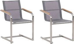  Beliani Zestaw 2 krzeseł ogrodowych szary COSOLETO