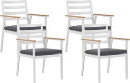  Beliani Zestaw 4 krzeseł ogrodowych biały CAVOLI