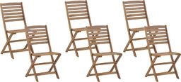  Beliani Zestaw 6 krzeseł ogrodowych akacjowych TOLVE