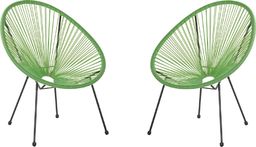  Beliani Zestaw 2 krzeseł rattanowy zielony ACAPULCO II
