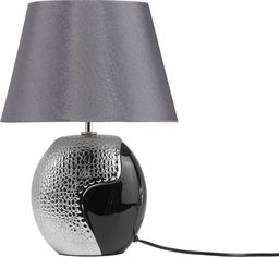 Lampa stołowa Beliani Lampka nocna ceramiczna czarno-srebrna ARGUN