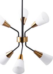 Lampa wisząca Beliani Lampa wisząca 6-punktowa szklana biało-złota AROYO VI