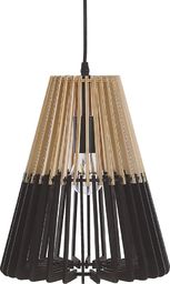 Lampa wisząca Beliani Lampa wisząca bambusowa jasne drewno czarny CAVALLA