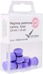 Victory Office Product MAGNESY VICTORY OFFICE 13MM 10 SZT. PASTELOWE CIEMNOFIOLETOWE
