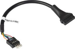  Akyga USB 19 pin - USB 9 pin, 0.2m, Czarny (AK-CA-75)