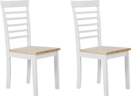  Beliani Zestaw 2 krzeseł do jadalni jasne drewno z białym BATTERSBY
