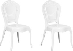  Beliani Zestaw 2 krzeseł do jadalni biały VERMONT