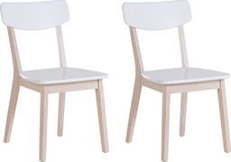  Beliani Zestaw 2 krzeseł do jadalni biały SANTOS