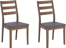  Beliani Zestaw 2 krzeseł do jadalni ciemne drewno MODESTO