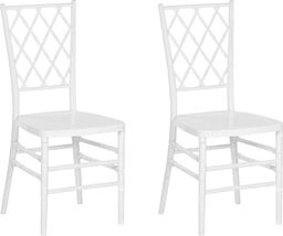  Beliani Zestaw 2 krzeseł do jadalni biały CLARION