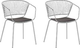  Beliani Zestaw 2 krzeseł do jadalni srebrny RIGBY