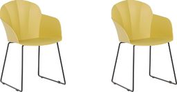  Beliani Zestaw 2 krzeseł do jadalni żółty SYLVA