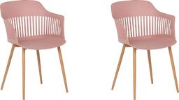  Beliani Zestaw 2 krzeseł do jadalni różowy BERECA