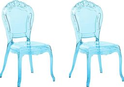  Beliani Zestaw 2 krzeseł do jadalni przezroczysty niebieski VERMONT