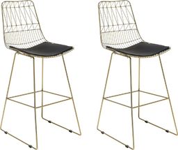  Beliani Zestaw 2 krzeseł barowych metalowy złoty PRESTON