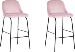  Beliani Zestaw 2 krzeseł barowych welurowy różowy NEKOMA