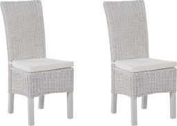 Beliani Zestaw 2 krzeseł rattanowych białe ANDES