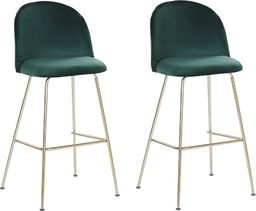  Beliani Zestaw 2 krzeseł barowych welurowy zielony ARCOLA