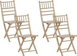  Beliani Zestaw 4 krzeseł drewniany złoty MACHIAS
