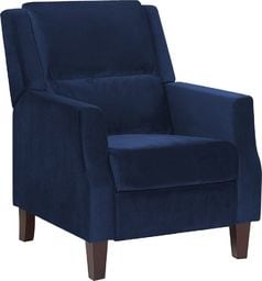  Beliani Fotel rozkładany welurowy niebieski EGERSUND