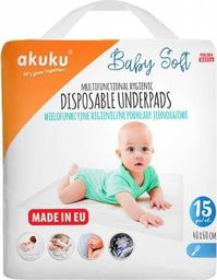  Akuku AKUKU Podkład Jednorazowy Baby Soft 40x60cm 15 szt.
