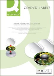  Q-Connect Etykiety na płyty CD/DVD Q-CONNECT, średnica 117mm, okrągłe, białe