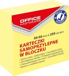  Office Products Mini kostka samoprzylepna OFFICE PRODUCTS, 50x50mm, 1x250 kart., pastel, jasnożółta