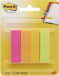 Post-it Znaczniki POST-IT (670-4CA-EU), papier, 12,7x44,4mm, 4x50 kart., zawieszka, mix kolorów