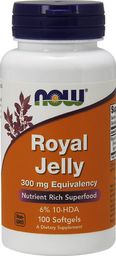  NOW Foods NOW Foods - Royal Jelly (Mleczko Pszczele), 300mg, 100 kapsułek miękkich