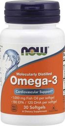  NOW Foods NOW Foods - Omega-3, Molekularnie Destylowany Ojek Rybny, 30 kapsułek miękkich