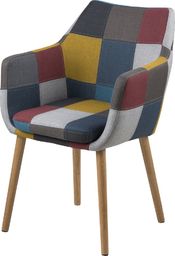  Selsey Krzesło tapicerowane z podłokietnikami Marcelio wielokolorowe patchwork